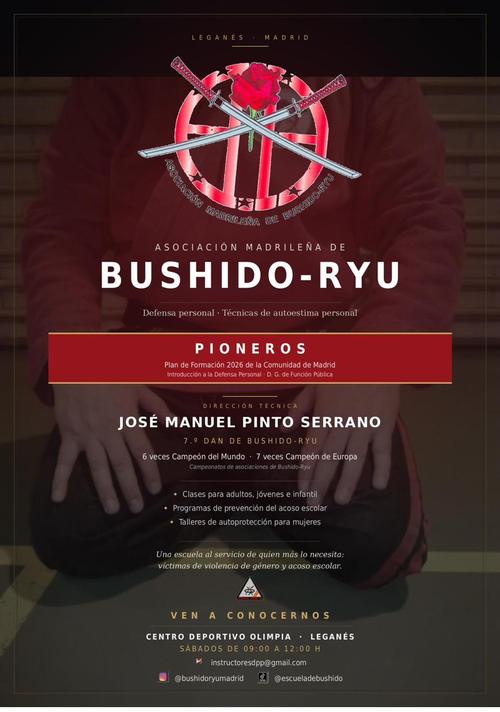 Cartel de la Asociación Madrileña de Bushido-Ryu para el Plan de Formación 2026 de la Comunidad de Madrid